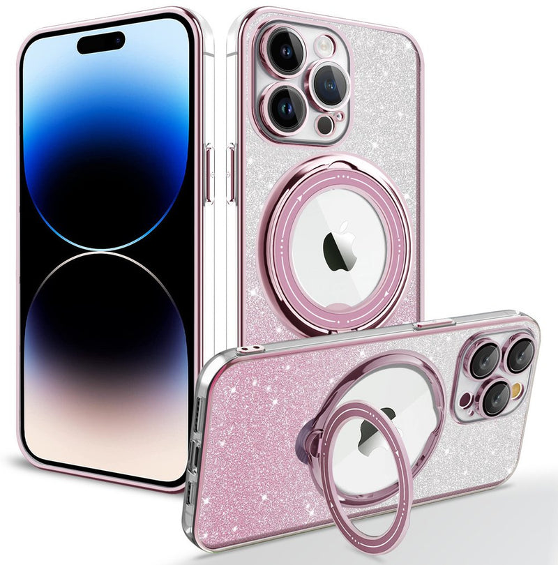 Case Glitter magnético para Iphone com suporte invisível