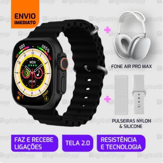 Smartwatch Iwo 16 Ultra Series 8 + Pulseiras + Fone Air Pro Max