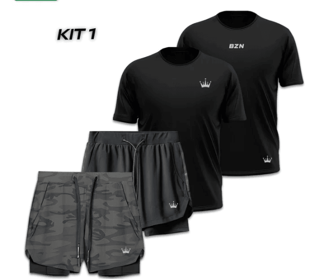 - KIT 2 Shorts Dry de Compressão + 2 Camisetas Dry Fit