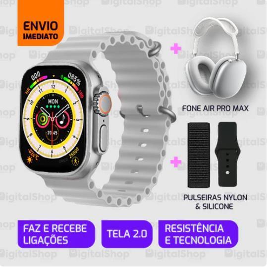 Smartwatch Iwo 16 Ultra Series 8 + Pulseiras + Fone Air Pro Max