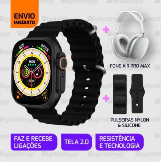 Smartwatch Iwo 16 Ultra Series 8 + Pulseiras + Fone Air Pro Max