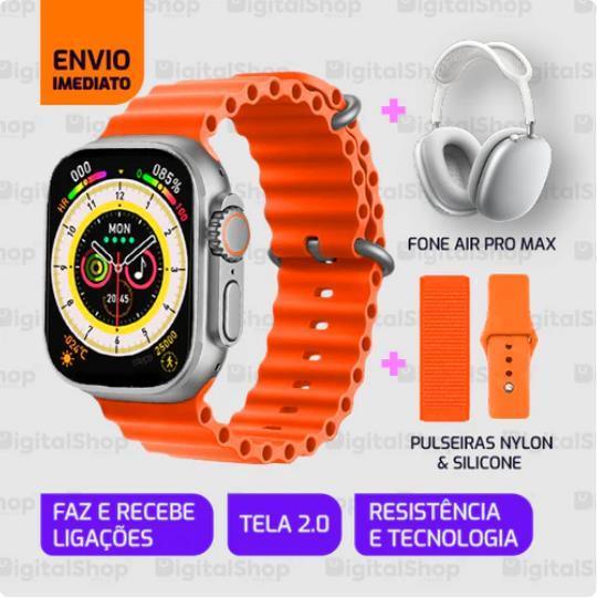 Smartwatch Iwo 16 Ultra Series 8 + Pulseiras + Fone Air Pro Max