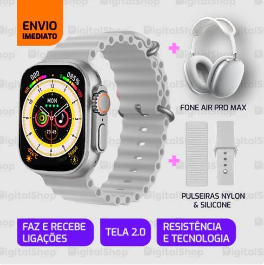 Smartwatch Iwo 16 Ultra Series 8 + Pulseiras + Fone Air Pro Max