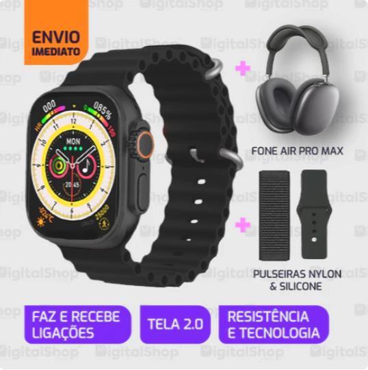 Smartwatch Iwo 16 Ultra Series 8 + Pulseiras + Fone Air Pro Max