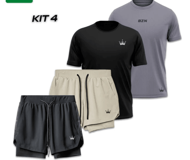 - KIT 2 Shorts Dry de Compressão + 2 Camisetas Dry Fit